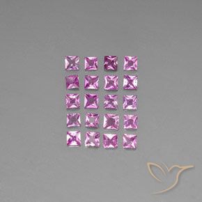 2.59天然紫色蓝宝石，方形，2.9×2.9毫米，VVS-VS