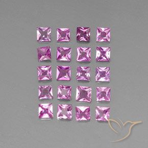 2.59天然紫色蓝宝石，方形，2.9×2.9毫米，VVS-VS
