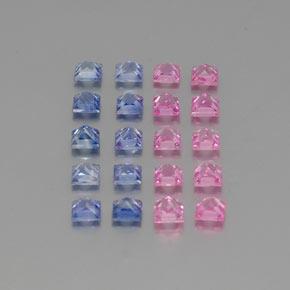 4.74天然多色蓝宝石，方形，3.3×3.3毫米，VVS-VS
