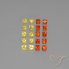 2.22天然多色蓝宝石，方形，2.5×2.5毫米，VVS-VS