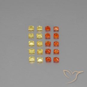 2.22天然多色蓝宝石，方形，2.5×2.5毫米，VVS-VS