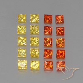 2.73天然多色蓝宝石，方形，2.7×2.7毫米，VVS-VS