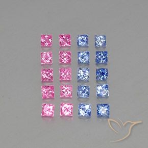 4.89天然多色蓝宝石，方形，3.2×3.2毫米，VVS-VS