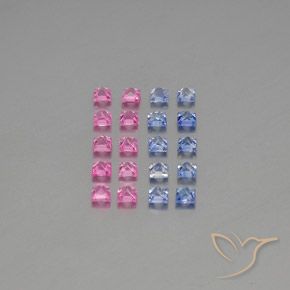 4.89天然多色蓝宝石，方形，3.2×3.2毫米，VVS-VS