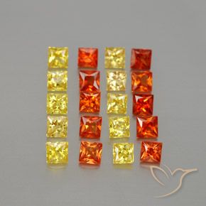 2.61天然多色蓝宝石，方形，2.7×2.7毫米，VVS-VS