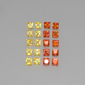 1.73天然多色蓝宝石，方形，2.3×2.3毫米，VVS-VS