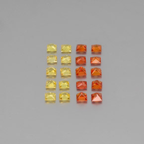 1.73天然多色蓝宝石，方形，2.3×2.3毫米，VVS-VS