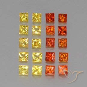2.63天然多色蓝宝石，方形，2.7×2.7毫米，VVS-VS