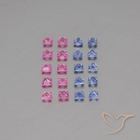 2.34天然多色蓝宝石，方形，2.6×2.6毫米，VVS-VS