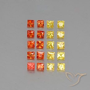 2.81天然多色蓝宝石，方形，2.6×2.6毫米，VVS-VS