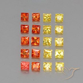 2.81天然多色蓝宝石，方形，2.6×2.6毫米，VVS-VS