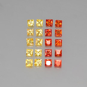 1.69天然多色蓝宝石，方形，2.2×2.2毫米，VVS-VS