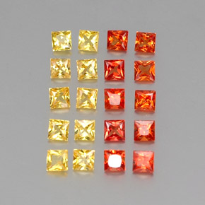 1.69天然多色蓝宝石，方形，2.2×2.2毫米，VVS-VS