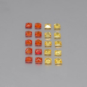 天然多色蓝宝石，方形，2.2×2.2毫米，VVS-VS