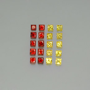 2.26天然多色蓝宝石，方形，2.5×2.5毫米，VVS-VS