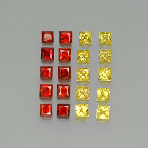 2.26天然多色蓝宝石，方形，2.5×2.5毫米，VVS-VS