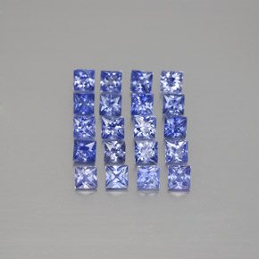 天然蓝宝石，方形，2.5×2.4毫米，VVS-VS