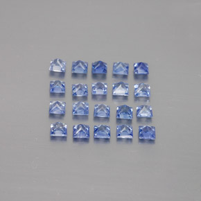 天然蓝宝石，方形，2.3×2.3毫米，VVS-VS