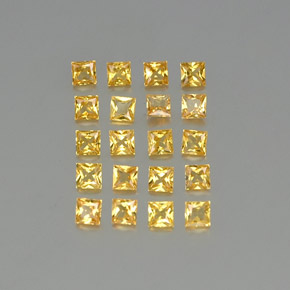 2.10天然黄色蓝宝石，方形，2.6×2.6毫米，VVS-VS