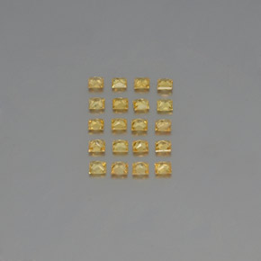 天然黄色蓝宝石，方形，2.4×2.4毫米，VVS-VS