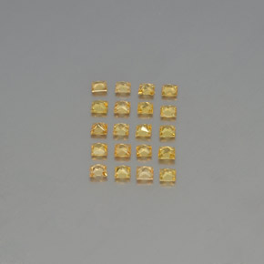 天然黄金色蓝宝石，方形，2.5×2.5毫米，VVS-VS