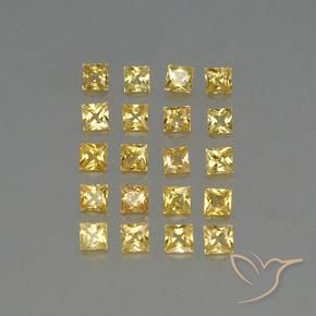 1.99天然黄色蓝宝石，方形，2.6×2.6毫米，VVS-VS
