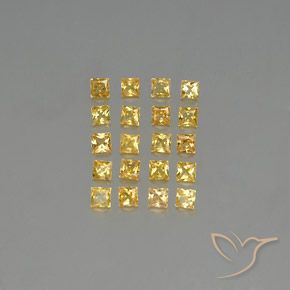 2.18天然黄色蓝宝石，方形，2.6×2.6毫米，VVS-VS