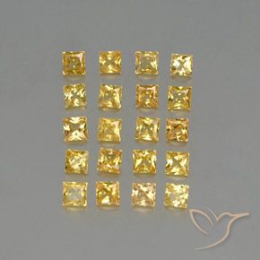 2.18天然黄色蓝宝石，方形，2.6×2.6毫米，VVS-VS