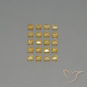2.18天然黄色蓝宝石，方形，2.6×2.6毫米，VVS-VS