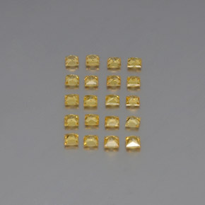 天然黄色蓝宝石，方形，2.6×2.6毫米，VVS-VS