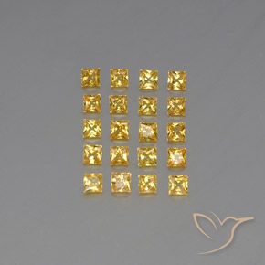 2.05天然黄色蓝宝石，方形，2.5×2.5毫米，VVS-VS