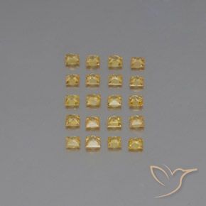 2.05天然黄色蓝宝石，方形，2.5×2.5毫米，VVS-VS