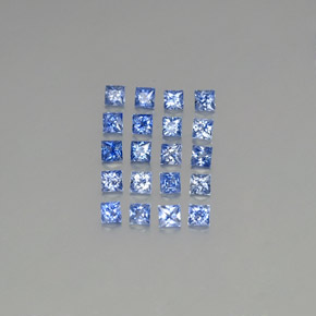 天然蓝宝石，方形，2.3×2.3毫米，VVS-VS