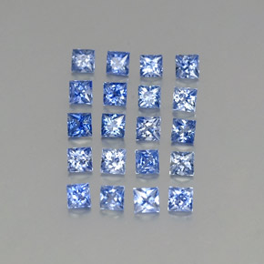 天然蓝宝石，方形，2.3×2.3毫米，VVS-VS