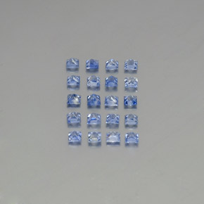 天然蓝宝石，方形，2.3×2.3毫米，VVS-VS