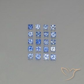 1.66天然蓝宝石，方形，2.2×2.2毫米，VVS-VS