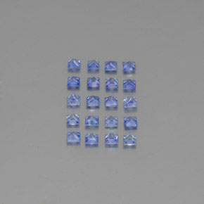 天然蓝宝石，方形，2.5×2.5毫米，VVS-VS