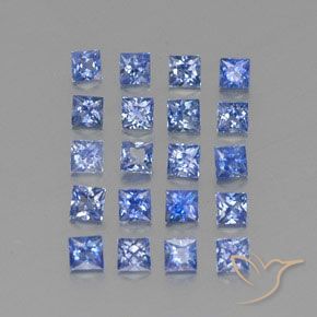 2.54天然蓝宝石，方形，2.7×2.6毫米，VVS-VS