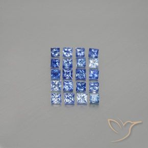 1.52天然蓝宝石，方形，2.2×2.2毫米，VVS-VS