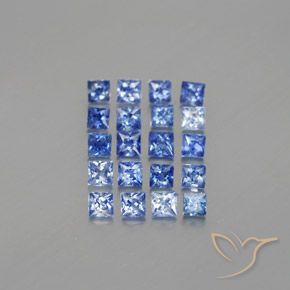 1.52天然蓝宝石，方形，2.2×2.2毫米，VVS-VS