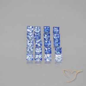 1.75天然蓝宝石，方形，2.3×2.3毫米，VVS-VS
