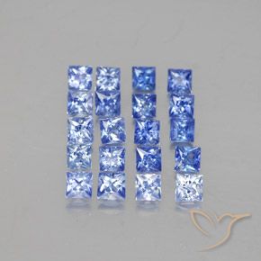 1.75天然蓝宝石，方形，2.3×2.3毫米，VVS-VS