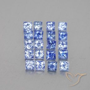 2.11天然蓝宝石，方形，2.4×2.4毫米，不透明