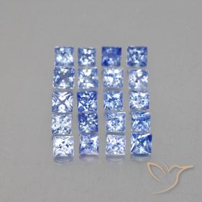 1.85天然蓝宝石，方形，2.3×2.3毫米，VVS-VS