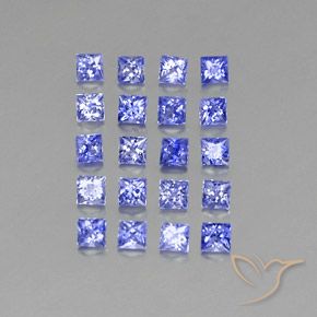 2.14天然蓝宝石，方形，2.5×2.5毫米，VVS-VS