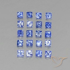 2.10天然蓝宝石，方形，2.3×2.3毫米，VVS-VS