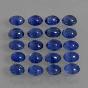 天然蓝宝石，椭圆形切割，3.3×2.7毫米，半透明