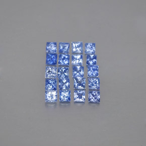 天然蓝宝石，方形，2.1×2.1毫米，VVS-VS