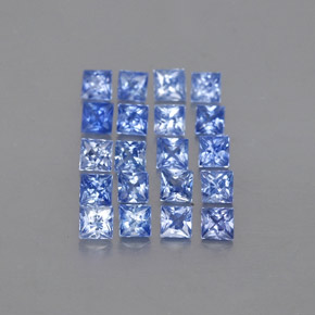 天然蓝宝石，方形，2.1×2.1毫米，VVS-VS