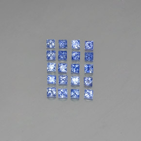 天然蓝宝石，方形，2×2毫米，VVS-VS